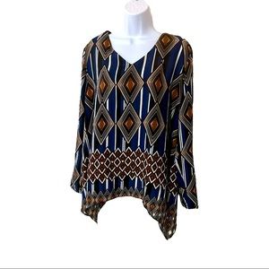 Kaktus Hi-Low 3/4 Sleeve Tunic - Size Large